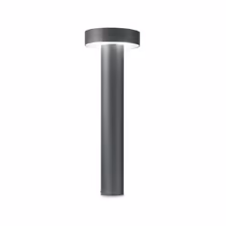 Collezione TESLA ESTERNI COOL Palo baso con corpo luce in alluminio verniciato a polveri antracite. Diffusore con schermo in  ...