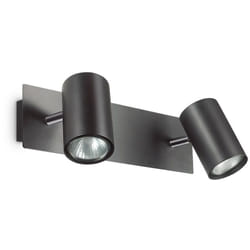 Applique Moderna Spot Metallo Nero 2 Luci Gu10