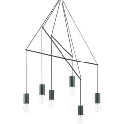 Sospensione Moderna Pop Metallo Nero 6 Luci E27