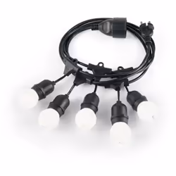 Collezione FIESTA ILLUMINA LE TUE SERATE ALL'APERTO Sospensione a 5 luci con cavo con portalampade e occhielli di ancoraggio  ...