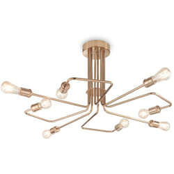 Ideal Lux - Plafoniera Industrial-Minimal Triumph Metallo Ottone 8 Luci E27