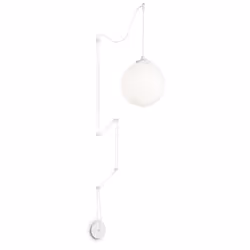 Collezione BOA ORIGINAL LAMP Sospensione con montatura in metallo verniciato opaco. Cavo in tessuto bianco da 12 metri con 6  ...