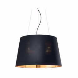 Collezione NORDIK GOLD AND BLACK Sospensione a 4 luci con montatura in metallo verniciato nero opaco. Paralume in lamina di P ...