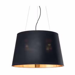 Collezione NORDIK GOLD AND BLACK Sospensione a 6 luci con montatura in metallo verniciato nero opaco. Paralume in lamina di P ...