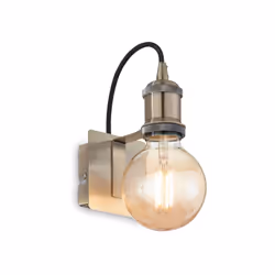 Collezione FRIDA INDUSTRIAL LAMPS Applique a 1 luce con rosone e copriportalampada in metallo brunito. Disponibile in diverse ...
