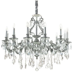 Ideal Lux - Lampadario Classico Gioconda Metallo-Cristallo Argento 12 Luci E14