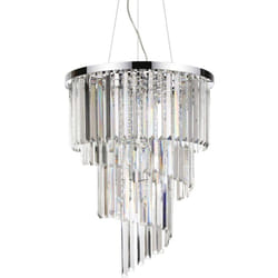 Sospensione Contemporanea Carlton Metallo-Cristallo Cromo 12 Luci E14