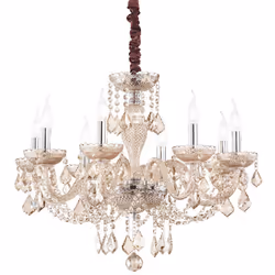 Collezione ROSE TRIONFO DI CRISTALLO E VETRO SOFFIATO Lampadario a 8 luci in vetro soffiato con dettagli in metallo cromato. ...