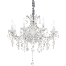 Ideal Lux - Lampadario Classico Napoleon Metallo-Cristallo Cromo 8 Luci E14