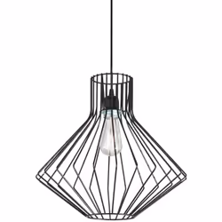Collezione AMPOLLA-4 LESS IS MORE Sospensione a 1 luce minimal con rosone porta lampade e struttura decorativa in metallo ner ...