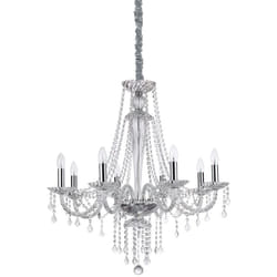 Lampadario Classico Amadeus Metallo-Cristallo Trasparente 8 Luci E14