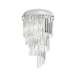 Ideal Lux - Plafoniera Contemporanea Carlton Metallo-Cristallo Cromo 8 Luci E14