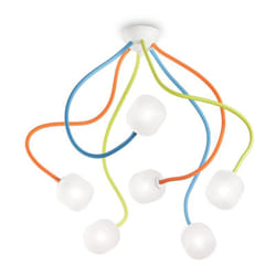 Ideal Lux - Plafoniera Moderna Octopus Materie Plastiche Multicolor 6 Luci G9 3W 3000K