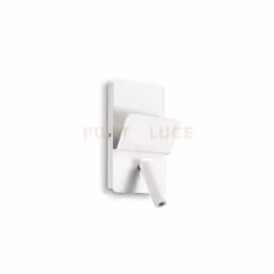 Applique con montatura mettallica verniciata apolveri. Diffusore orientabile con LED integrato. Presa USB.