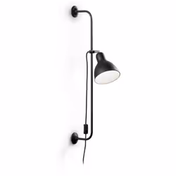 Collezione SHOWER NO CONVENTIONAL LAMPS Applique a 1 luce con montatura in metallo verniciato nero opaco. Elemento snodato in ...