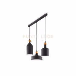 Lampadario a sospensione con rosone e diffusore in metallo verniciato a polveri con interno bianco. Elemento decorativo a sfe ...