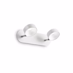 Collezione OBY MODERN LIGHTS Applique a 2 luci con montatura in metallo verniciato opaco, con snodi cromati. Corpo luce orien ...