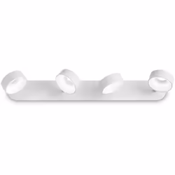 Collezione OBY MODERN LIGHTS Plafoniera a 4 luci con montatura in metallo verniciato opaco, con snodi cromati. Corpo luce ori ...
