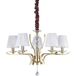 Lampadario Classico Pegaso Metallo Ottone 5 Luci E14