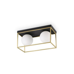 Ideal Lux - Plafoniera Contemporanea Lingotto Metallo Ottone 2 Luci E14