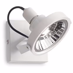 Montatura interamente in metallo verniciato a polveri. Diffusore orientabile con lampadina sostituibile. L 13 x H 19 x P 12 c ...