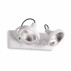 Collezione GLIM MODERNE LUCI ORIENTABILI Plafoniera a 2 luci con montatura interamente in metallo verniciato a polveri bianco ...