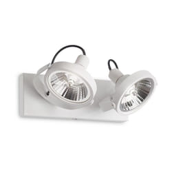 Ideal Lux - Plafoniera Moderna Glim Metallo Bianco 2X10W Gu10 3000K Luce Calda
