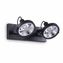 Collezione GLIM MODERNE LUCI ORIENTABILI Plafoniera a 2 luci con montatura interamente in metallo verniciato a polveri nero.  ...