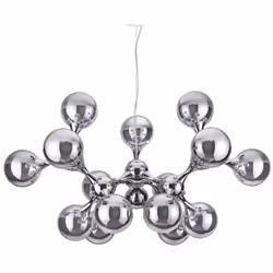 Collezione NODI VETRO SOFFIATO CROMATO Sospensione a 15 luci con montatura in metallo con finitura cromo. Diffusori in vetro ...