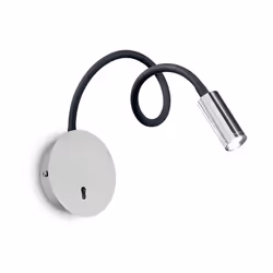 Collezione FOCUS-2 LUCE FOCALIZZATA Applique a 1 luce cromo con base e corpo luce in metallo con braccio flessibile orientabi ...