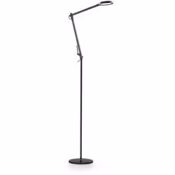 Collezione FUTURA LINEARE E MODERNA Piantana moderna a 1 luce con braccio in alluminio e plastica nero, snodato con cavo a vi ...