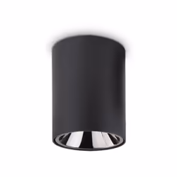 Collezione NITRO PLAFONIERE A LED Plafoniera a 1 luce forma rotonda con corpo luce in alluminio verniciato nero opaco. Intern ...