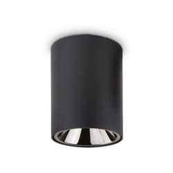 Plafoniera Moderna Nitro Round Alluminio Nero Led 15W 3000K Luce Calda