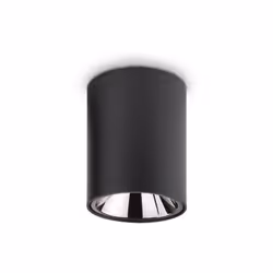 Collezione NITRO PLAFONIERE A LED Plafoniera a 1 luce forma rotonda con corpo luce in alluminio verniciato nero opaco. Intern ...