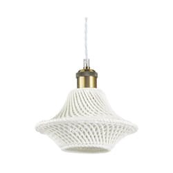 Ideal Lux - Sospensione Vintage-Decò Lugano Metallo Bianco 1 Luce E27 D21Cm