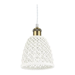 Ideal Lux - Sospensione Vintage-Decò Lugano Metallo Bianco 1 Luce E27 D16Cm