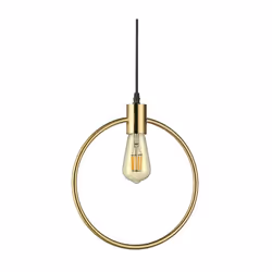 Collezione ABC MODERNE FORME GEOMETRICHE IN OTTONE SATINATO Sospensione moderna a 1 luce con rosone, copri portalamapade e st ...