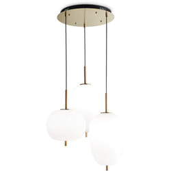 Sospensione Contemporanea Umile Metallo Bianco 3 Luci Led 60,2W 3000K Luce Calda