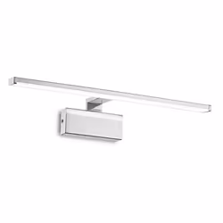 Collezione ALMA LINEE DI CLASSE Applique moderna con corpo luce in metallo rifinito cromo con diffusore fisso in materiale pl ...
