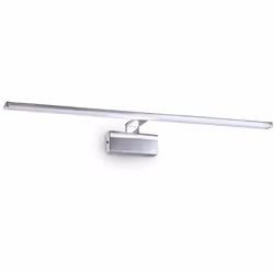Collezione ALMA LINEE DI CLASSE Applique moderna con corpo luce in metallo rifinito cromo e diffusore fisso in materiale plas ...