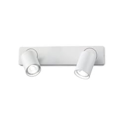 Ideal Lux - Applique Moderna Rudy Metallo Bianco 2 Luci 7W 3000K Luce Calda