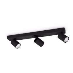 Collezione RUDY PER UN'ILLUMINAZIONE AD ALTA DEFINIZIONE Plafoniera con 3 diffusori 6,5 cm disposti su barra di 53,5 cm in al ...