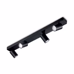 Collezione RUDY PER UN'ILLUMINAZIONE AD ALTA DEFINIZIONE Plafoniera con 4 diffusori 6,5 cm disposti su barra di 75 cm in allu ...