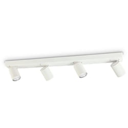 Ideal Lux - Plafoniera Moderna Rudy Metallo Bianco 4 Luci 7W 3000K Luce Calda