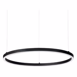 Collezione ORACLE FORME SLIM E CONTEMPORANEE Sospensione costituita da una montatura sottile in alluminio verniciato nero opa ...