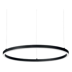 Sospensione Moderna Oracle Alluminio-Plastiche Nero Led 55W 3000K D90Cm
