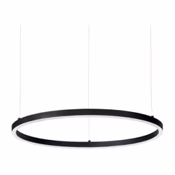 Collezione ORACLE FORME SLIM E CONTEMPORANEE Sospensione costituita da una montatura sottile in alluminio verniciato nero opa ...