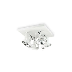 Lampada da soffitto 4 luci glim PL4 square bianco