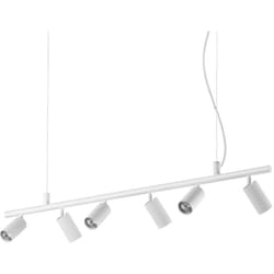 Lampadario Moderna Dynamite Metallo Bianco 6 Luci Gu10 7W 3000K Luce Calda