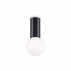 Collezione PETIT LUCE BENE IN VISTA Plafoniera corpo lucetubolare diam.5 cm in metallo verniciato con finitura nero opaco. At ...